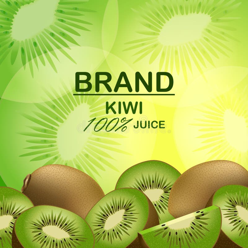 Brand Kiwi Juice Concept Background, Realistic Style Stock Vector ...