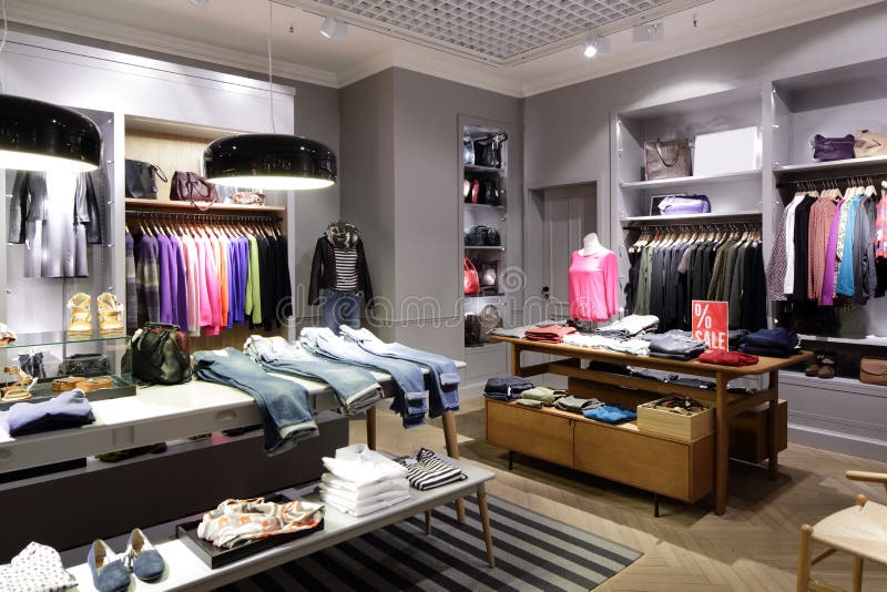 Luxury And Fashionable Brend New Interior Of Cloth Store Stock Photo,  Picture and Royalty Free Image. Image 27975705.