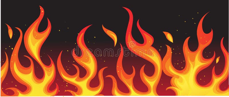 Fire on black yellow red gold vector. Fire on black yellow red gold vector