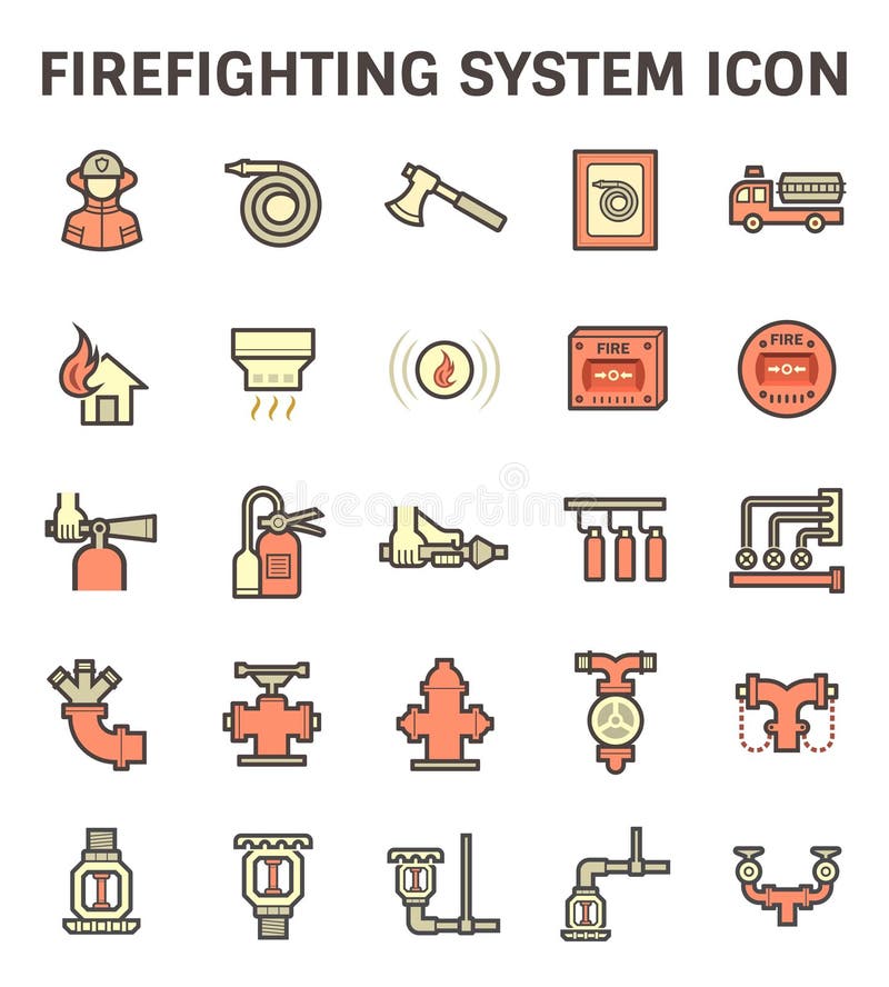 Brandbestrijdingssysteempictogram vector illustratie Brandbestrijdingssysteempictogram vector illustratie