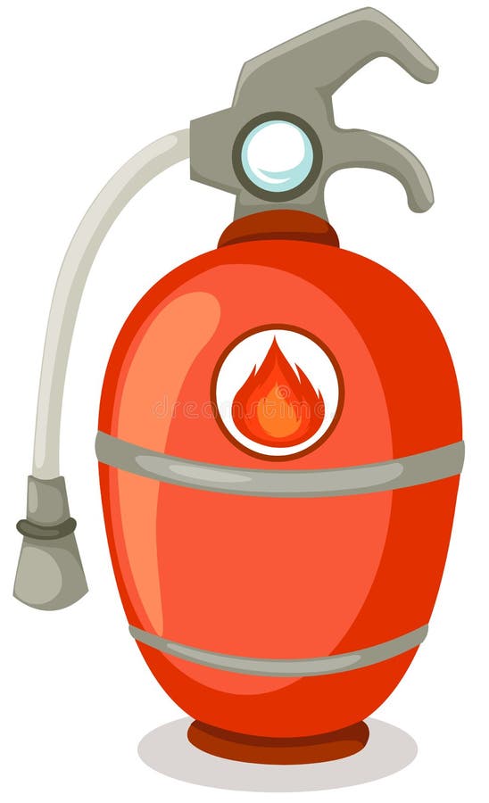 Illustration of isolated fire extinguisher on white background. Illustration of isolated fire extinguisher on white background