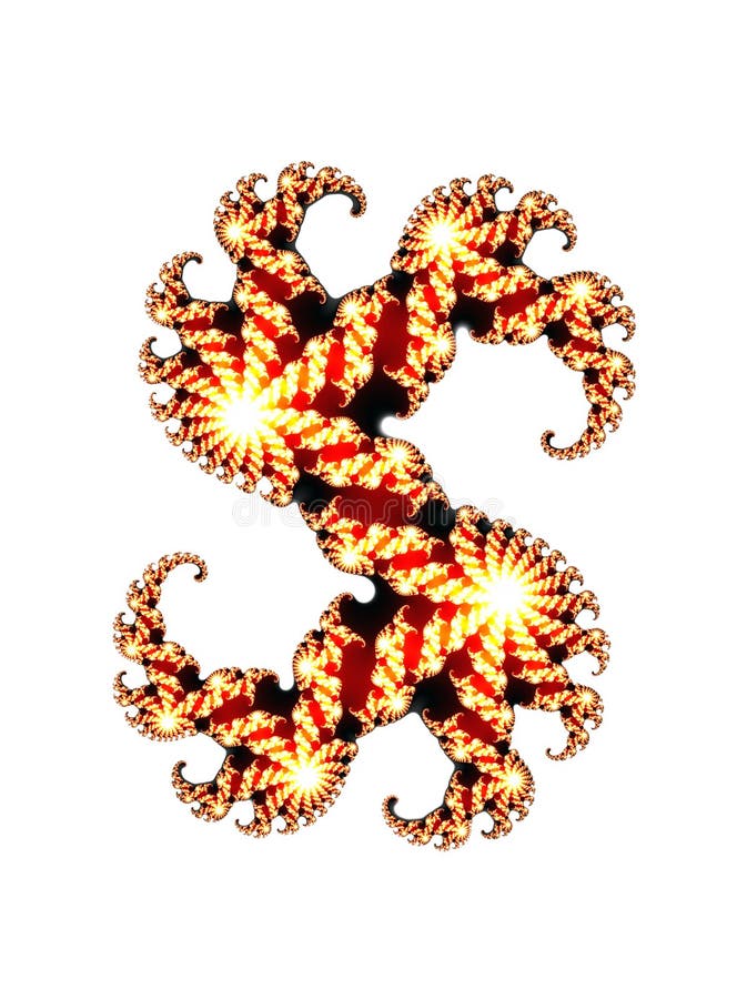 brandbokstav s Effekt av FractalJulia uppsättningar vektor illustrationer brandbokstav s Effekt av FractalJulia uppsättningar vektor illustrationer
