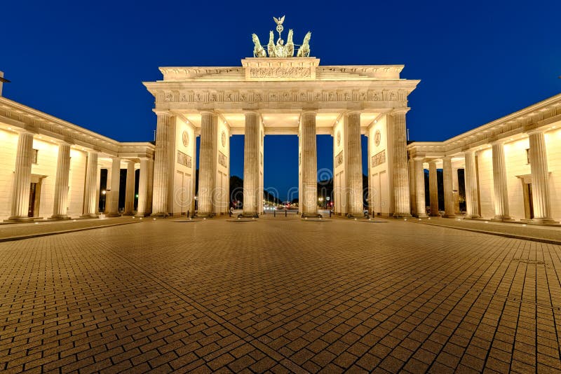 The Brandenburg Gate in Berlin at Night Stock Photo Image of landmark
