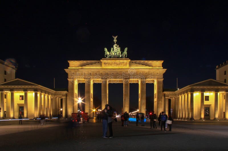 The Brandenburg Gate, Symbol of the City of Berlin, Night Editorial