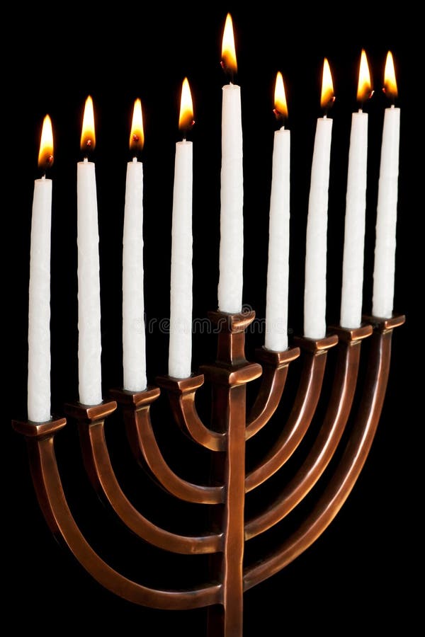 Postcode handelaar Oeganda Brandende Hanukkah Kaarsen in Een Menorah Stock Afbeelding - Image of  vakantie, menorah: 16295555