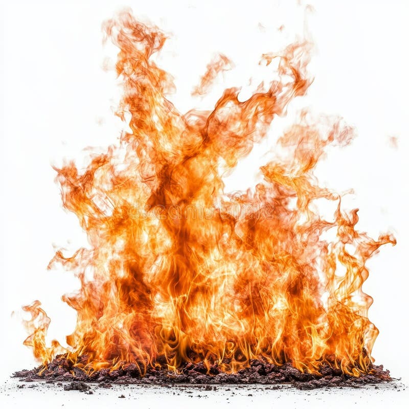 Brandkomposition Orange Flammen Weißer Hintergrund Feuerhitze Inferno Feuerkraft Feuer Feuer Feuer Feuer Feuer fesselnde Blaze Abs lizenzfreie abbildung