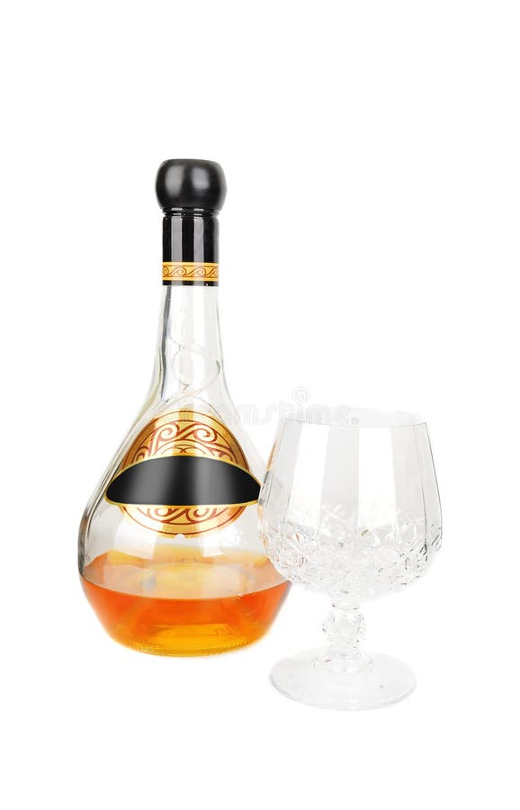 Brandy Bottle and Glass Drink Stock Photo Image of celebrate, hard