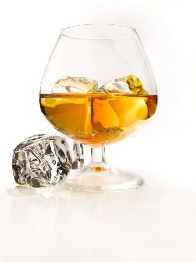 Brandy on the rocks stock image. Image of liquid, hard 14656957