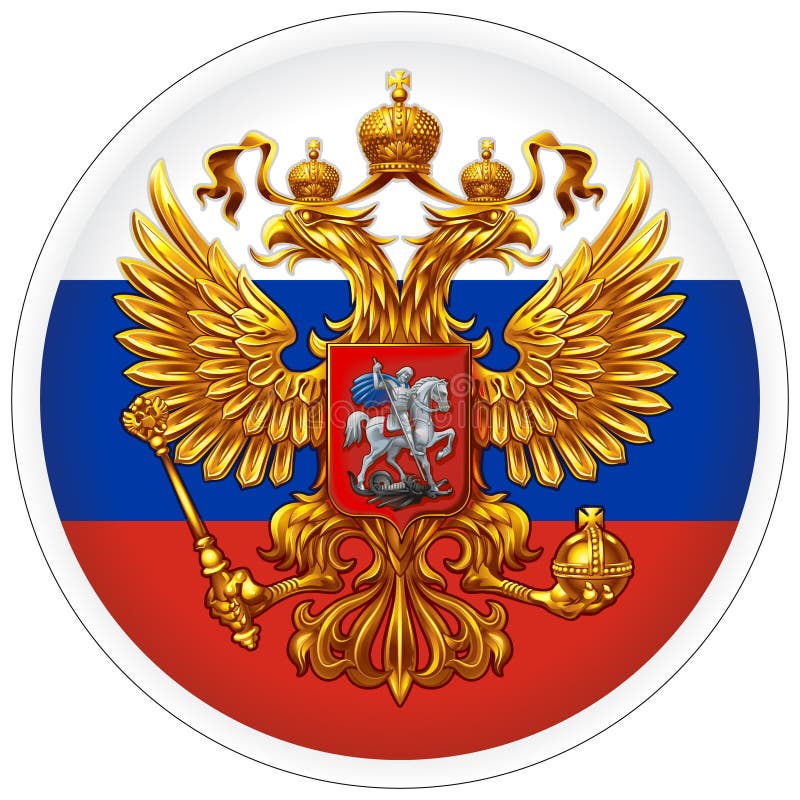 Adesivo Quadrado Rússia Bandeira Emblem Federação Russa