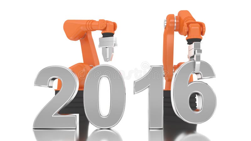 Bras robotique industriel construisant 2016 illustration libre de droits Bras robotique industriel construisant 2016 illustration libre de droits
