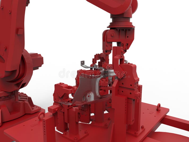 Bras robotique rouge illustration libre de droits Bras robotique rouge illustration libre de droits