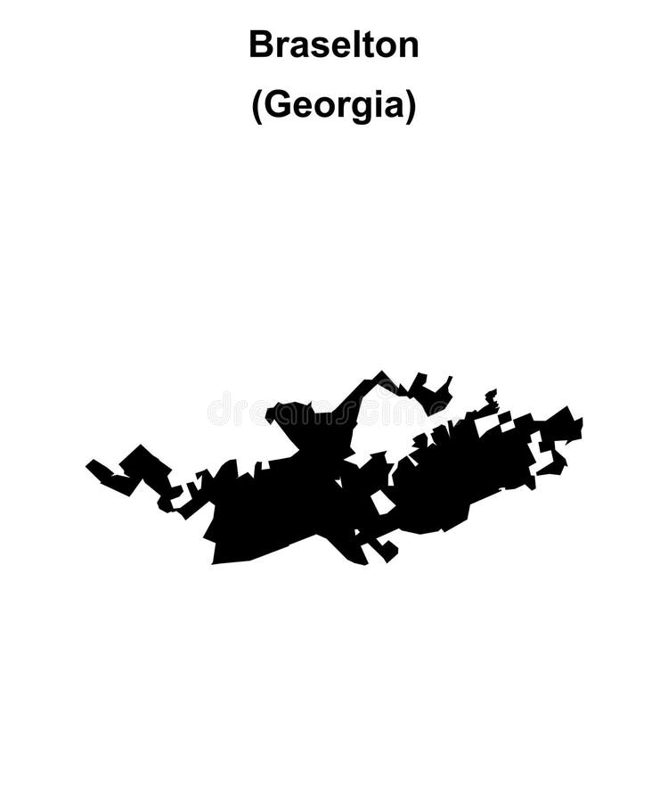 Braselton outline map stock vector. Illustration of border - 357270919