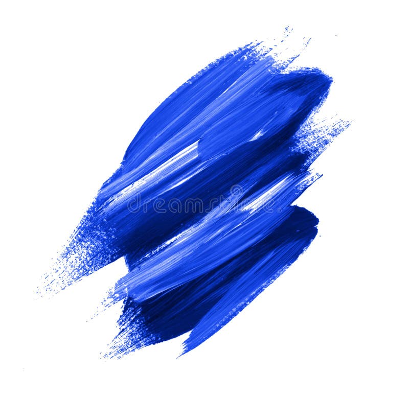 Brash Stroke Blue Color Illustration. Hand Drawn Design Element Stock