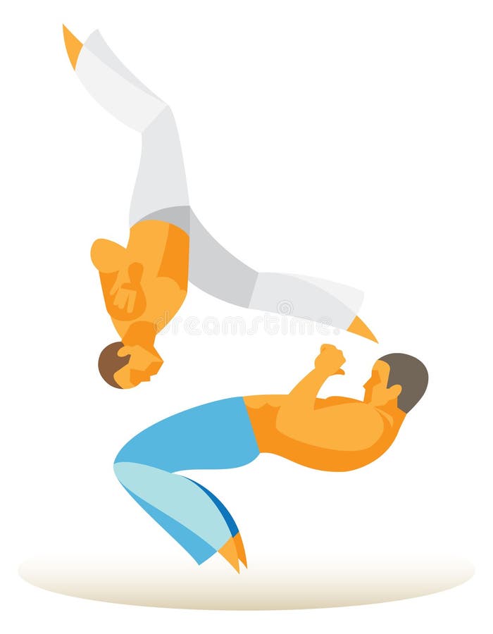 Brazilian Fight. Two Experienced Fighters Train Stock Vector - Illustration  of duel, fighter: 64733455