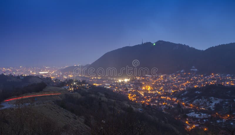 Brasov city, night scene. royalty free stock photo Brasov city, night scene. royalty free stock photo