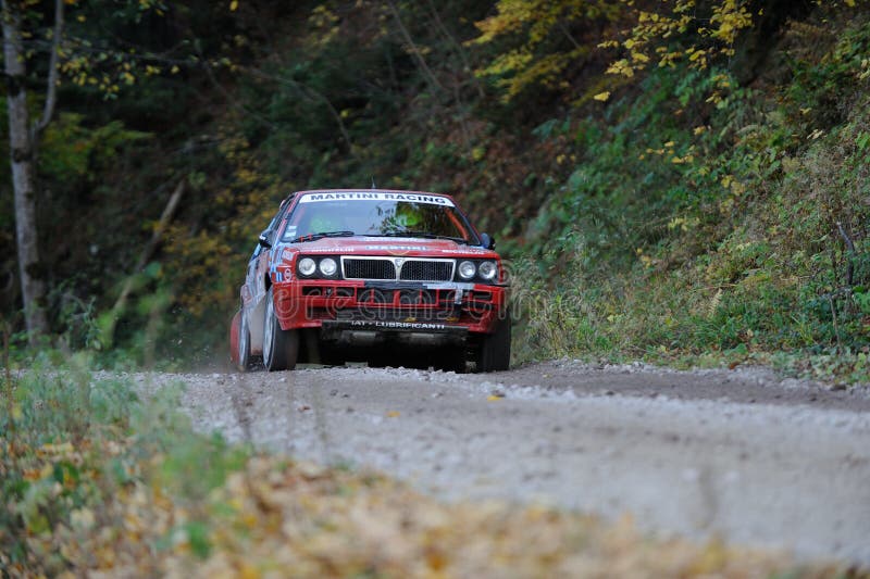 Brasov / Romania - 10/19/2019: Tess Rally 48 - Historic car - Lancia PS8 - Glejerie