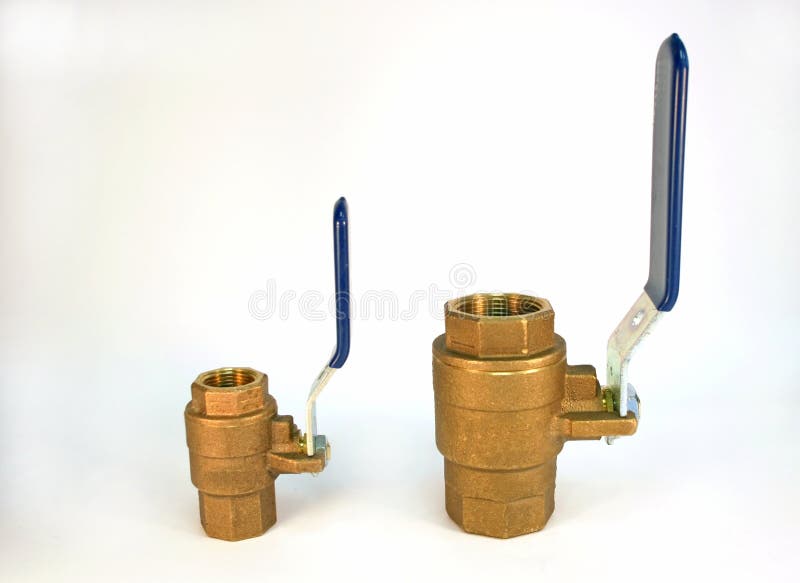 Brass ball valves stock photo