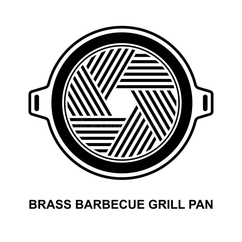 Brass Barbecue Grill Pan Icon Isolated on Background Stock Vector