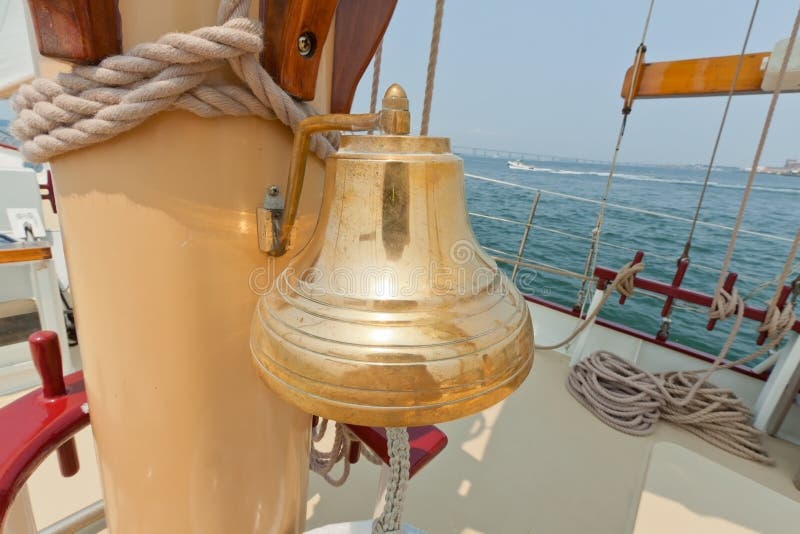 Brass Bell on the Private Sail Yacht. Stock Image Image of maritime