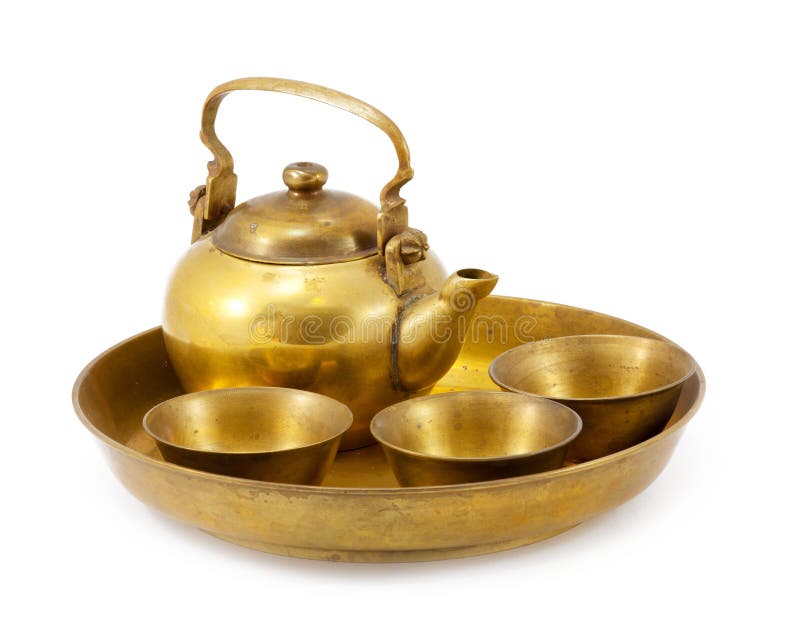 Brass bowl isolated