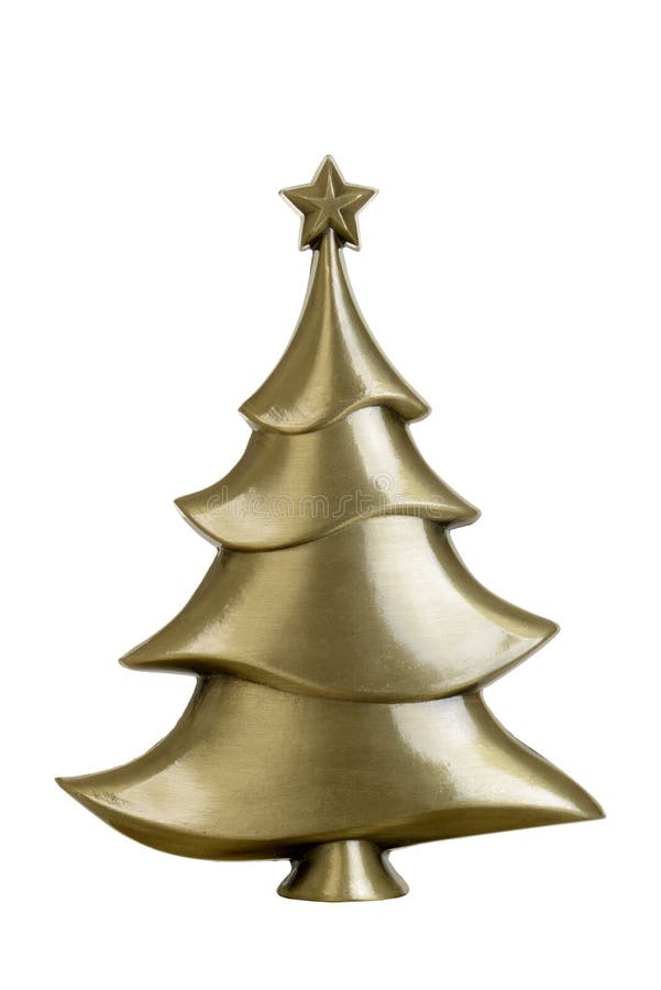 Brass christmas tree stock image. Image of copy, design 62685907