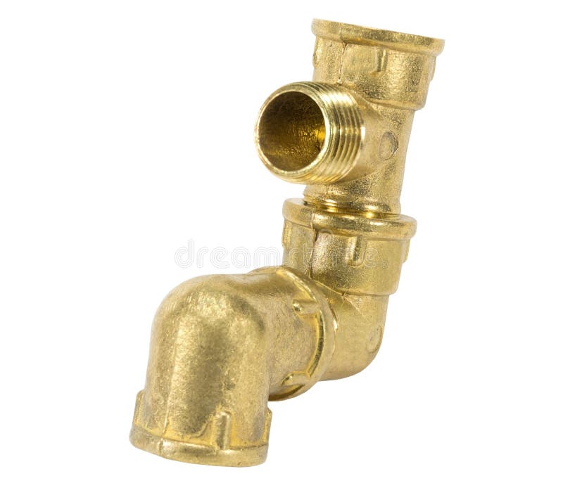 Brass fitting for plumbing stock image. Image of gold 121068497