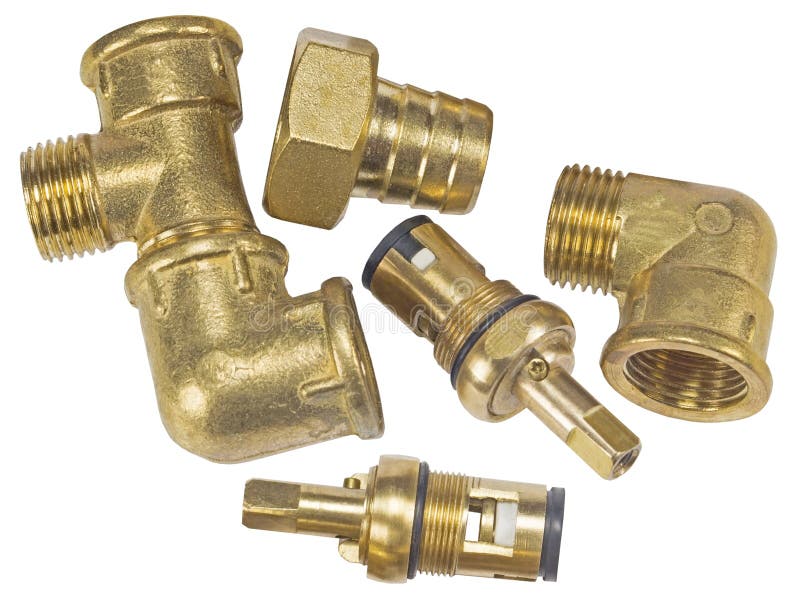 Brass fitting for plumbing stock photo. Image of fitting 94052372