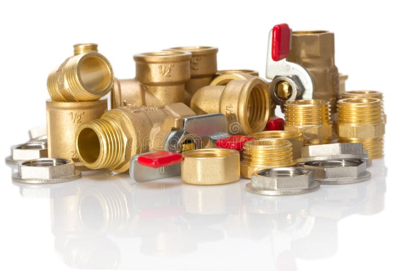 Brass Fittings for Plumbing Pipes Stock Image Image of threaded