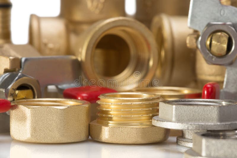 Brass Fittings for Plumbing Pipes Stock Image Image of metal, spigot