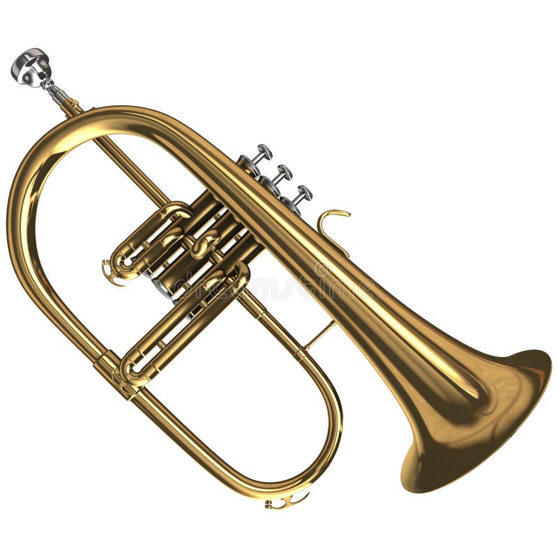 Brass Flugelhorn stock illustration. Illustration of textures 15558252