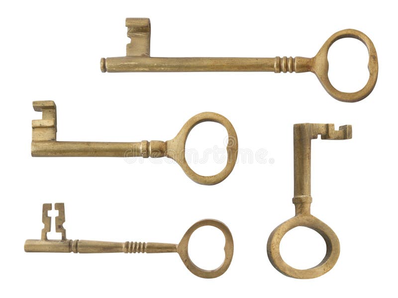 Brass Keys, Isolated stock image. Image of white, keys 8606841