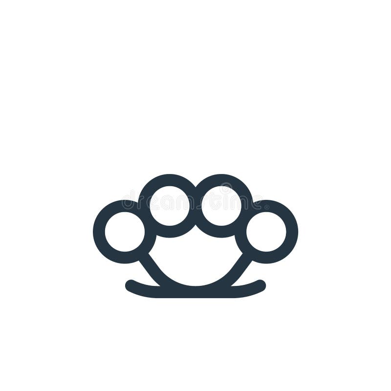 Brass Knuckles Vector Icon. Brass Knuckles Editable Stroke Stock Vector