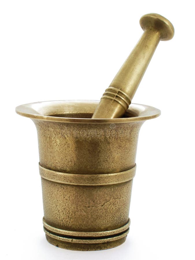 Brass Pharmacy Mortar stock photo. Image of kitchen, metallic 1387126