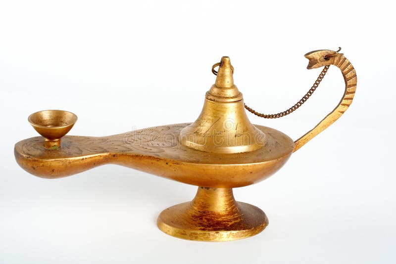 Brass oil lamp stock image. Image of magic, asian, arabia 1046513