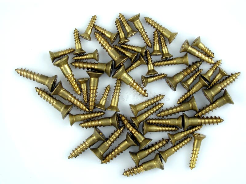 Brass screws stock image. Image of brass, screws, flat 183817