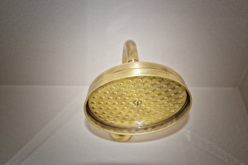 Brass shower head stock photo. Image of vintage, shower 68090696
