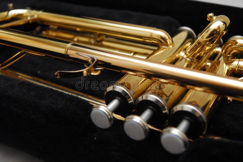 Brass trumpet stock image. Image of colour, metallic, golden 7086785