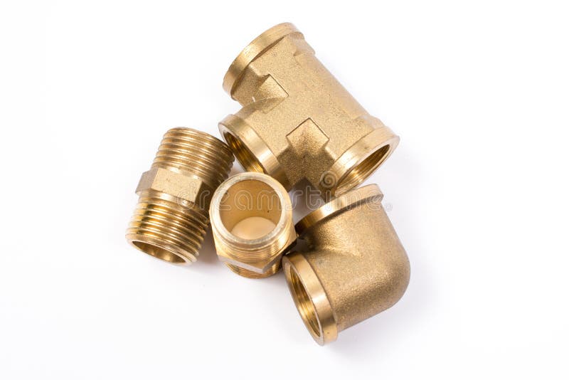 Brass waterpipe stock image. Image of splitter, fittings 75782681