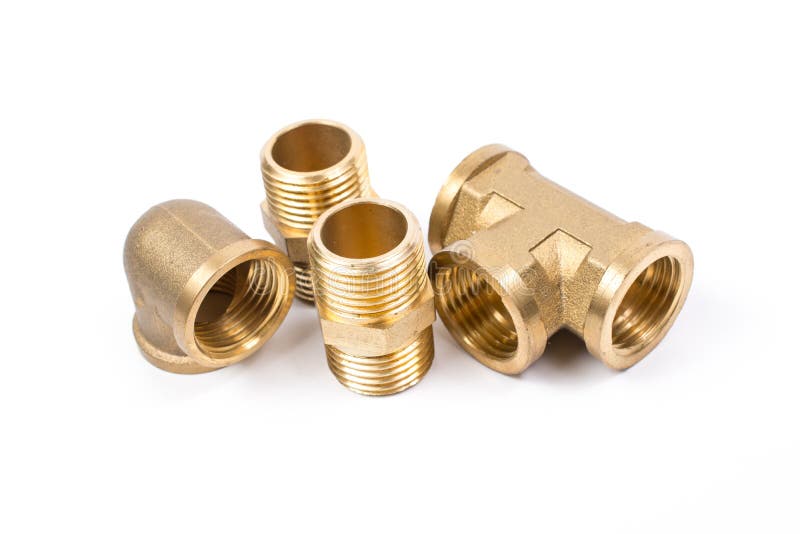 Brass waterpipe stock image. Image of splitter, fittings 75782681