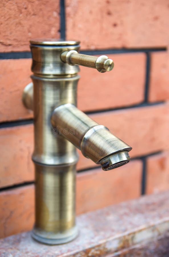 Brass water tap stock image. Image of water, copper, faucet 26941659