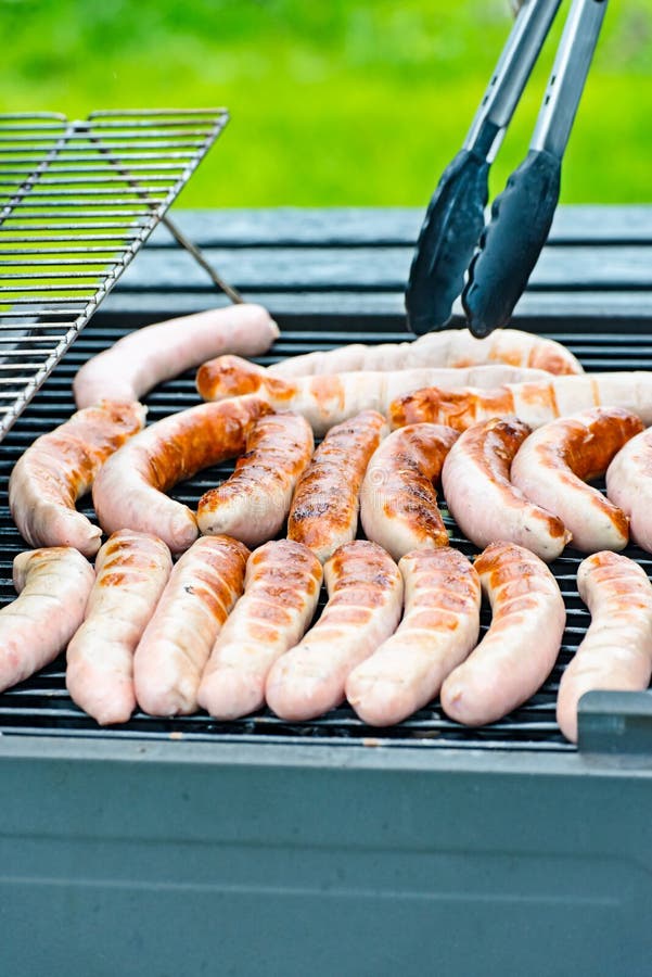 Brat Sausage are on the Charcoal Grill Stock Photo Image of lunch