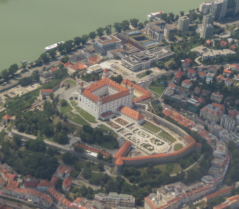 Bratislava castle aerial view