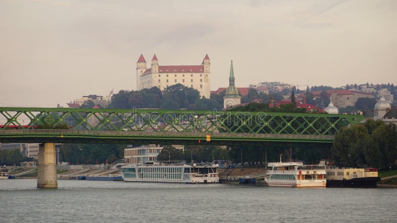 Bratislava Castle in Capital city of Slovakia on bank of Danube river