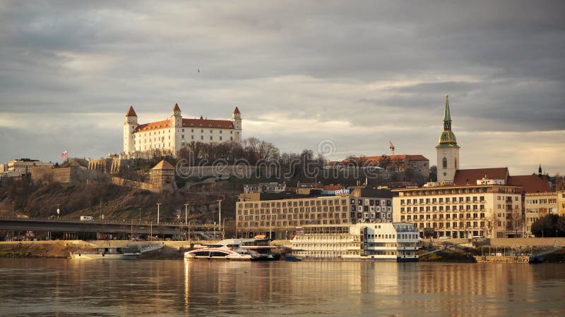 Bratislava castle with evening colors