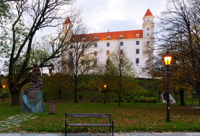 Bratislava Castle is historical landmark on the hills of city