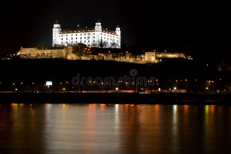 Bratislava castle at night