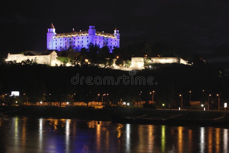 Bratislava castle at night