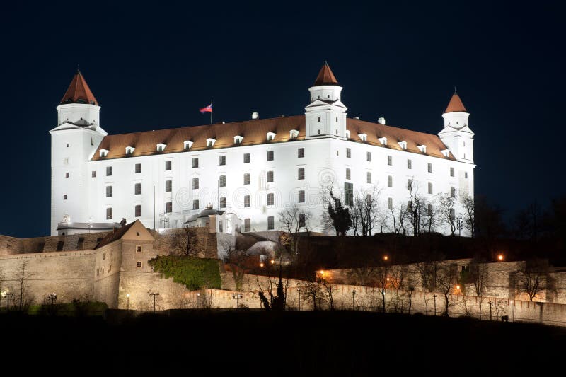 Bratislava castle at night