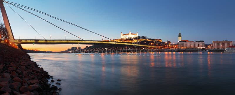 Bratislava castle and novy bridge