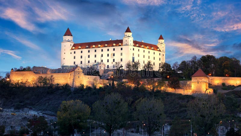 Bratislava castle at sunset, Slovakia